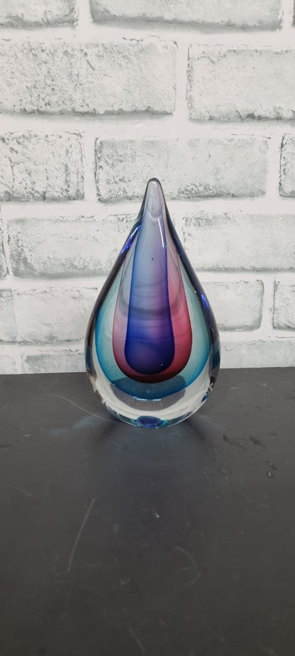 Teardrop Multicolor 6" Glass Ornament
