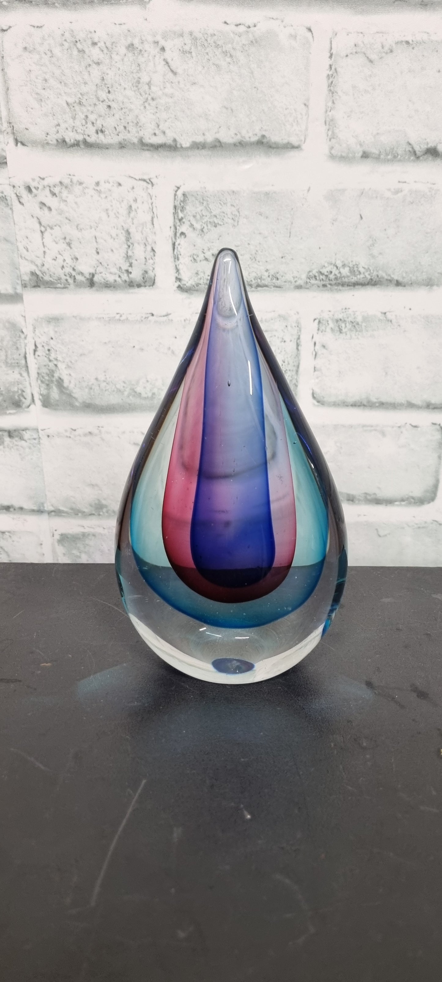 Teardrop Multicolor 6" Glass Ornament