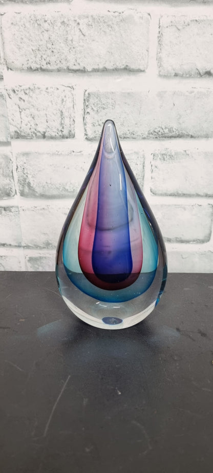 Teardrop Multicolor 6" Glass Ornament