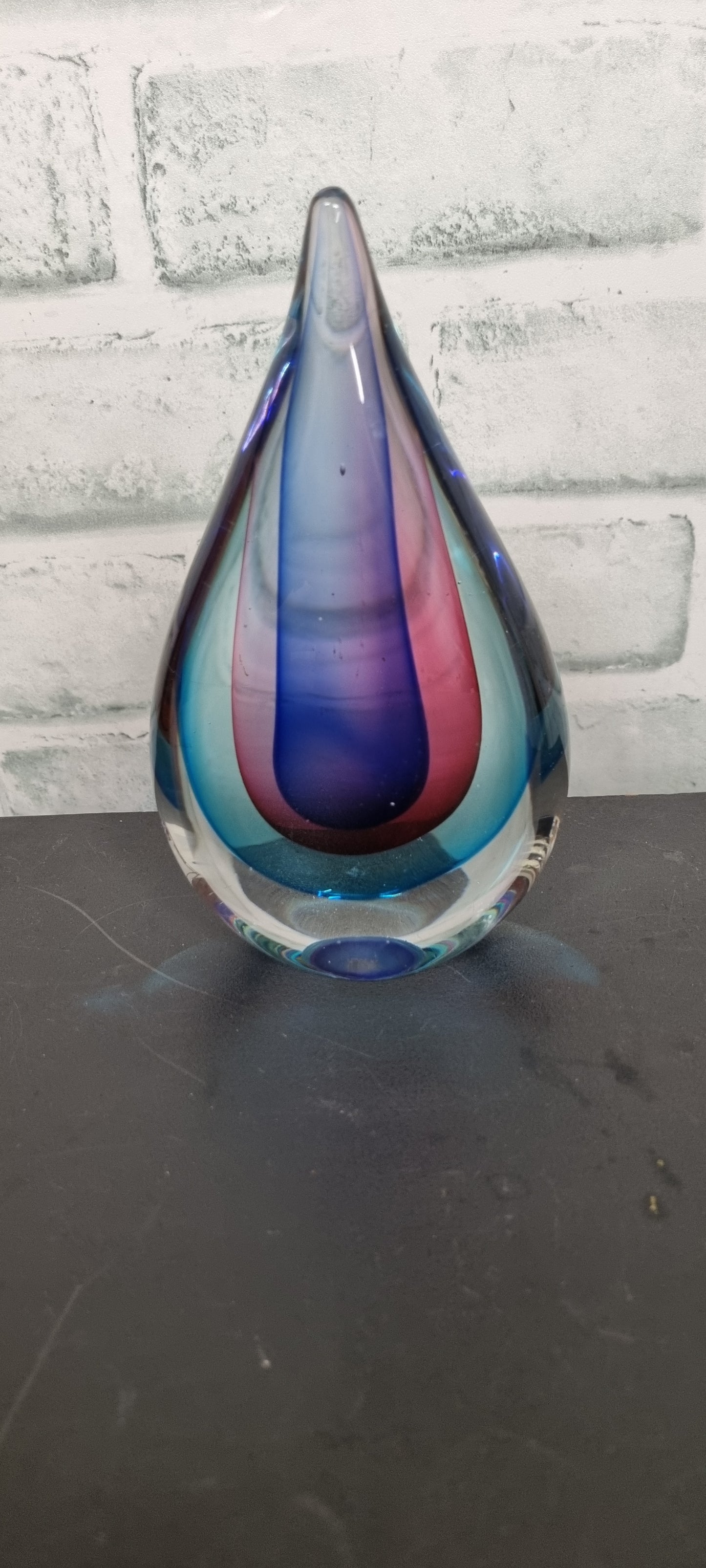 Teardrop Multicolor 6" Glass Ornament