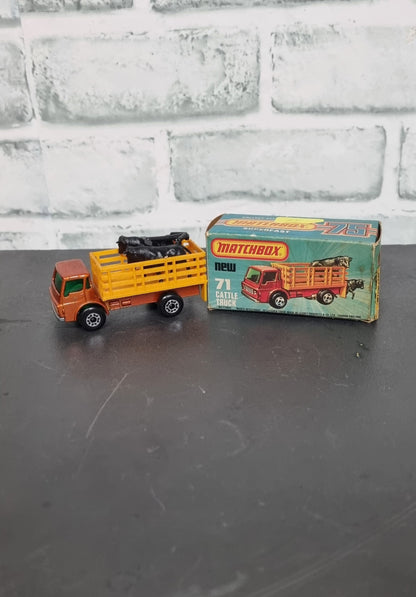 Matchbox Cattle Truck No.71 Burnt Orange Boxed