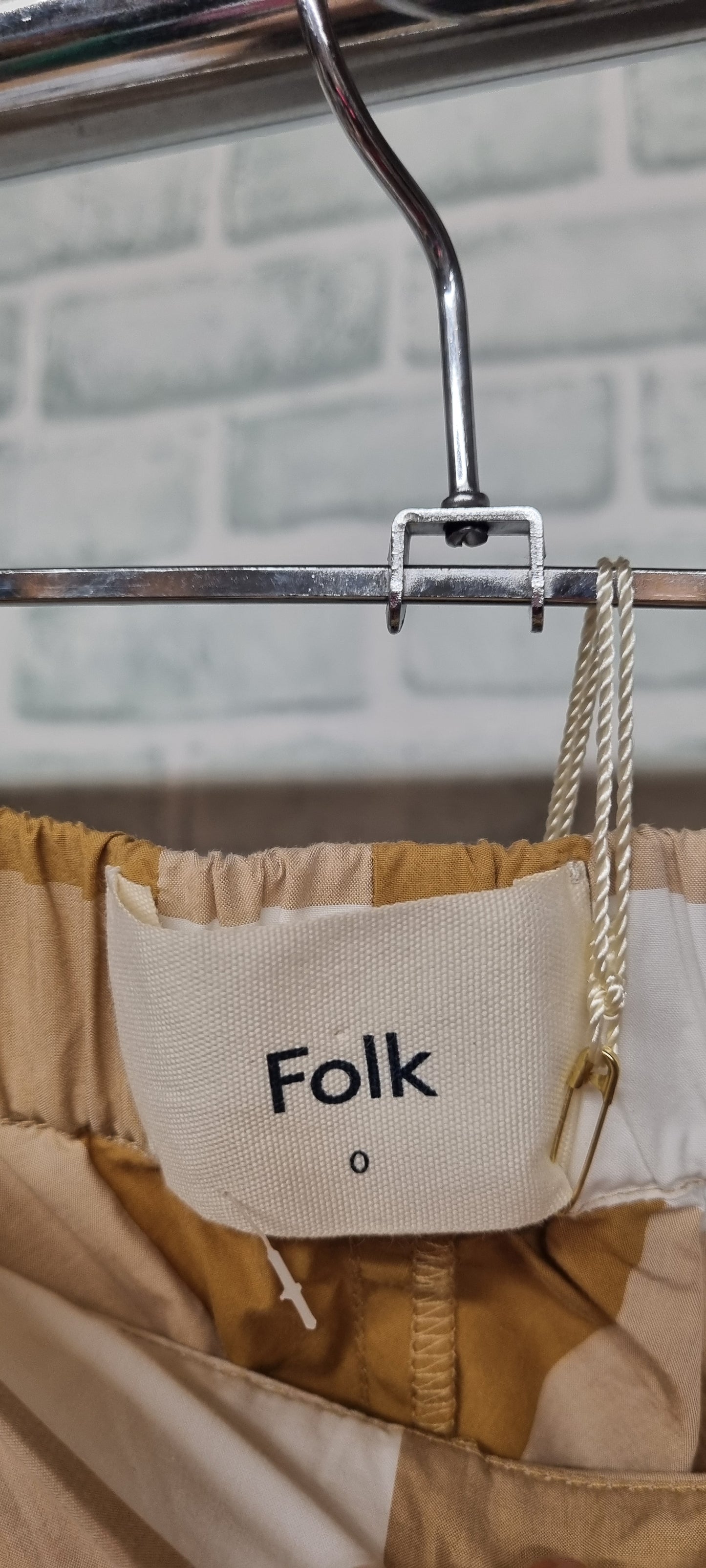 Folk Diagonal Tan Check Signal Shorts Size 0 BNWT