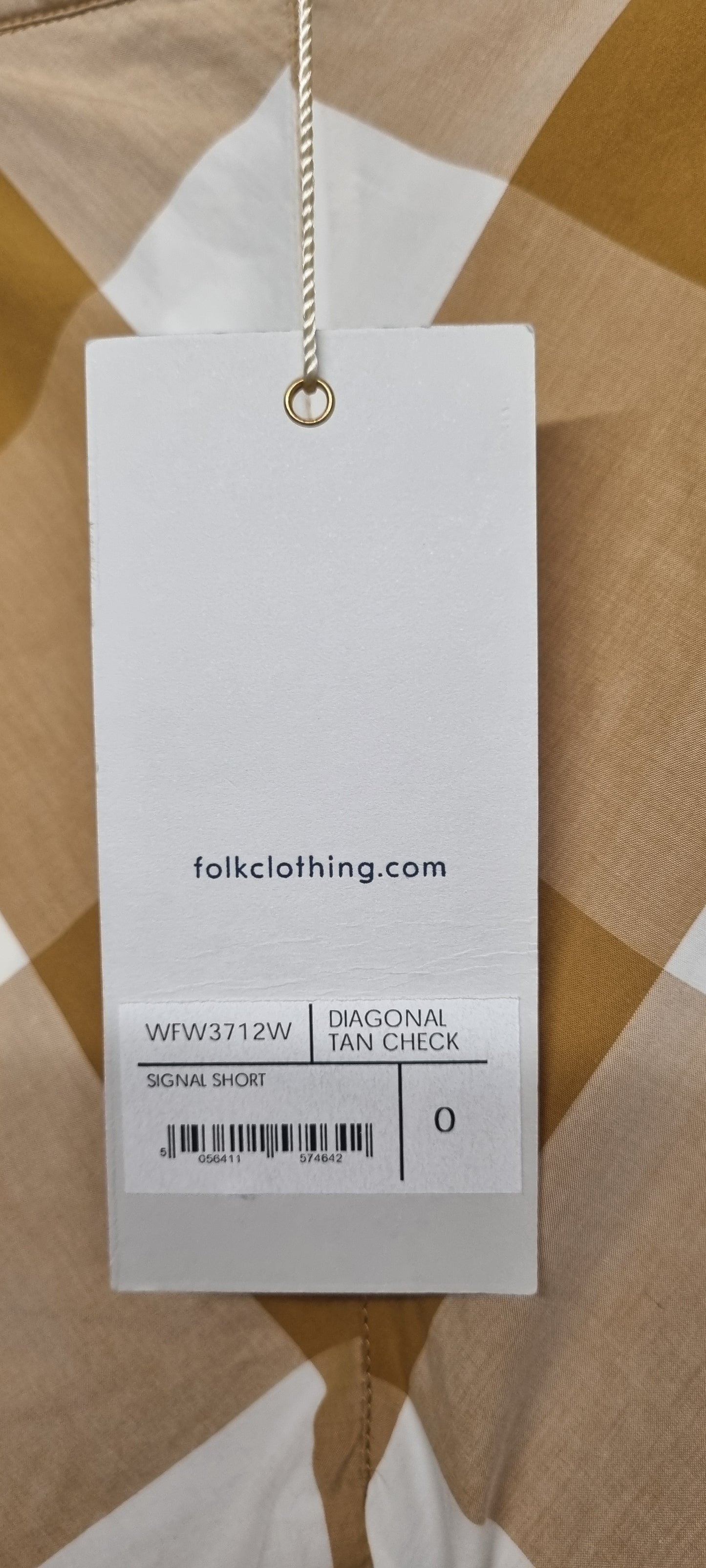 Folk Diagonal Tan Check Signal Shorts Size 0 BNWT