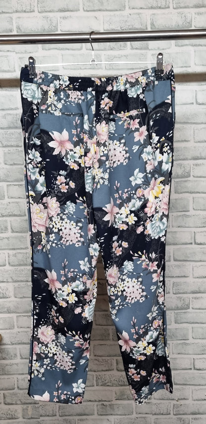 Oasis Light Blue Floral Pant Suit Size 16