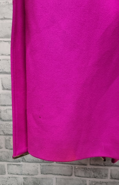 Ted Baker Single Breasted Fuchsia Midi Coat Size 2
