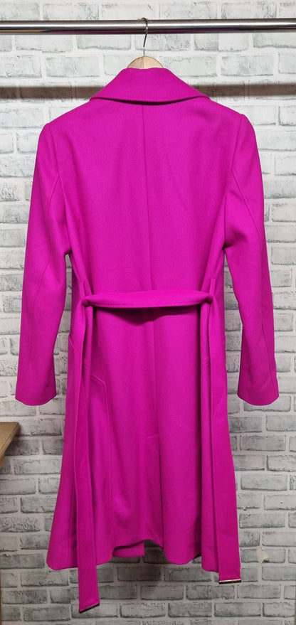Ted Baker Single Breasted Fuchsia Midi Coat Size 2