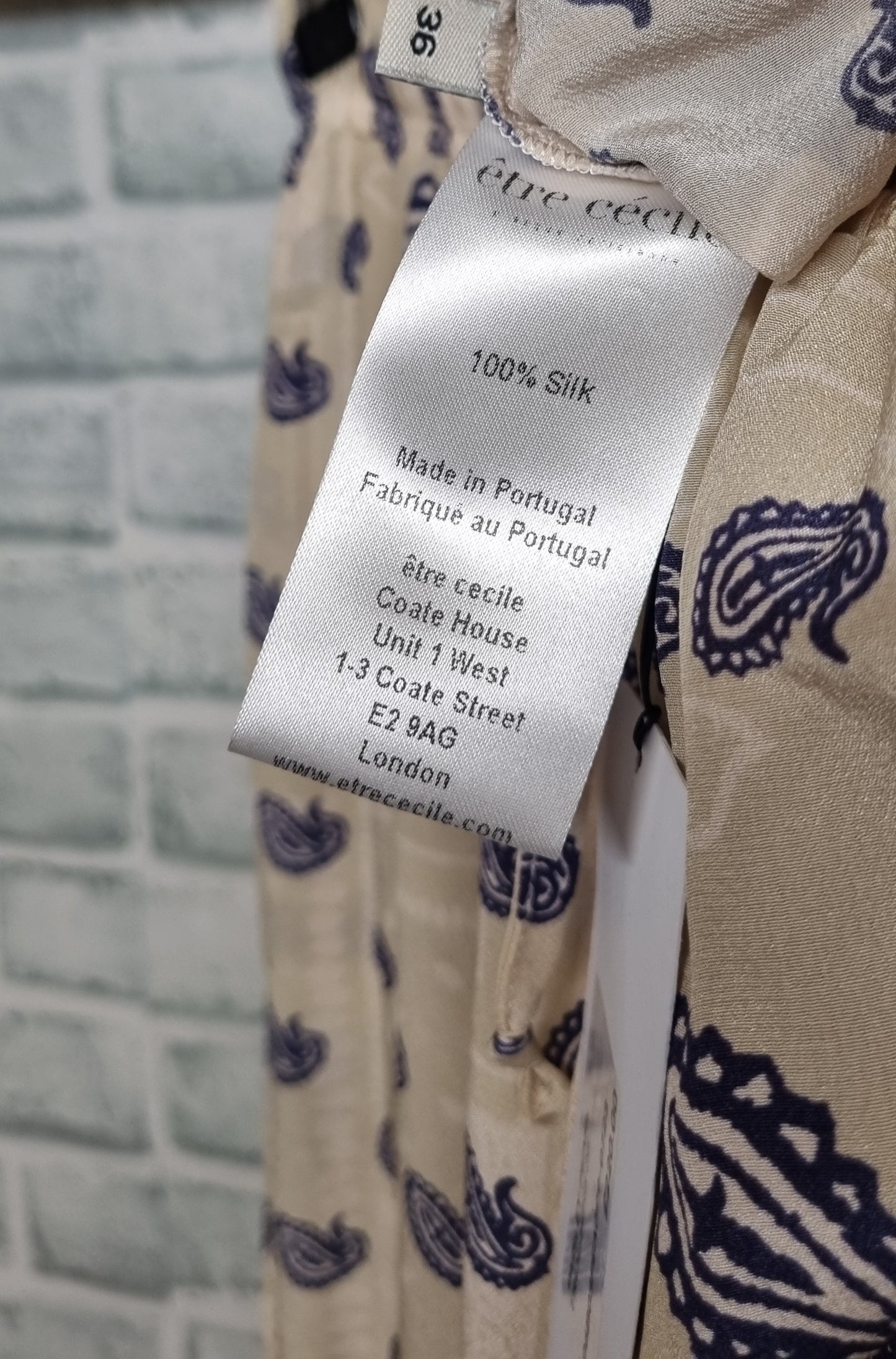 Etre Cecile Silk Paisley Pearl Trousers Size 36/8 BNWT