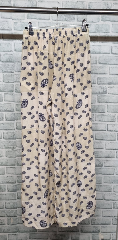 Etre Cecile Silk Paisley Pearl Trousers Size 36/8 BNWT