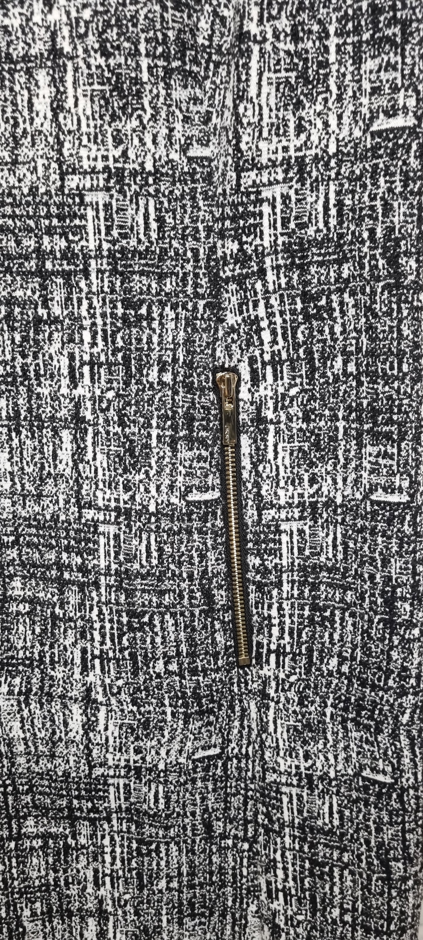 DKNY Grey and White Tweed Style Midi Sheath Dress Size 14