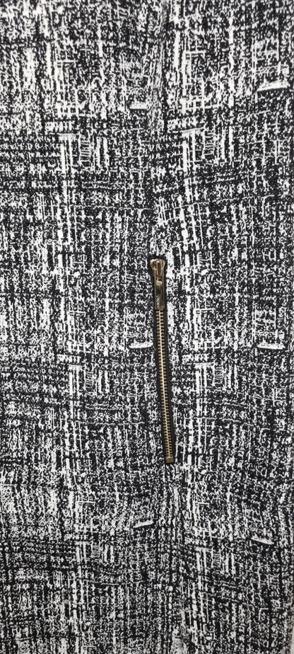 DKNY Grey and White Tweed Style Midi Sheath Dress Size 14
