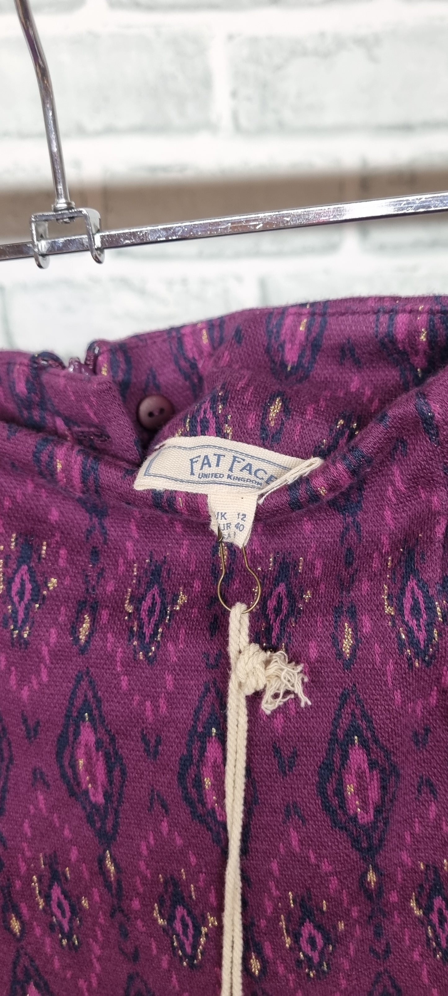 Fat Face Dark Purple Jennie Ikat Mini Skirt Size 12 BNWT