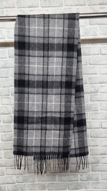Scottish Collection Grey Tartan Cashmere Scarf BNWT