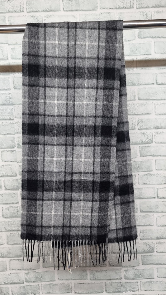 Scottish Collection Grey Tartan Cashmere Scarf BNWT