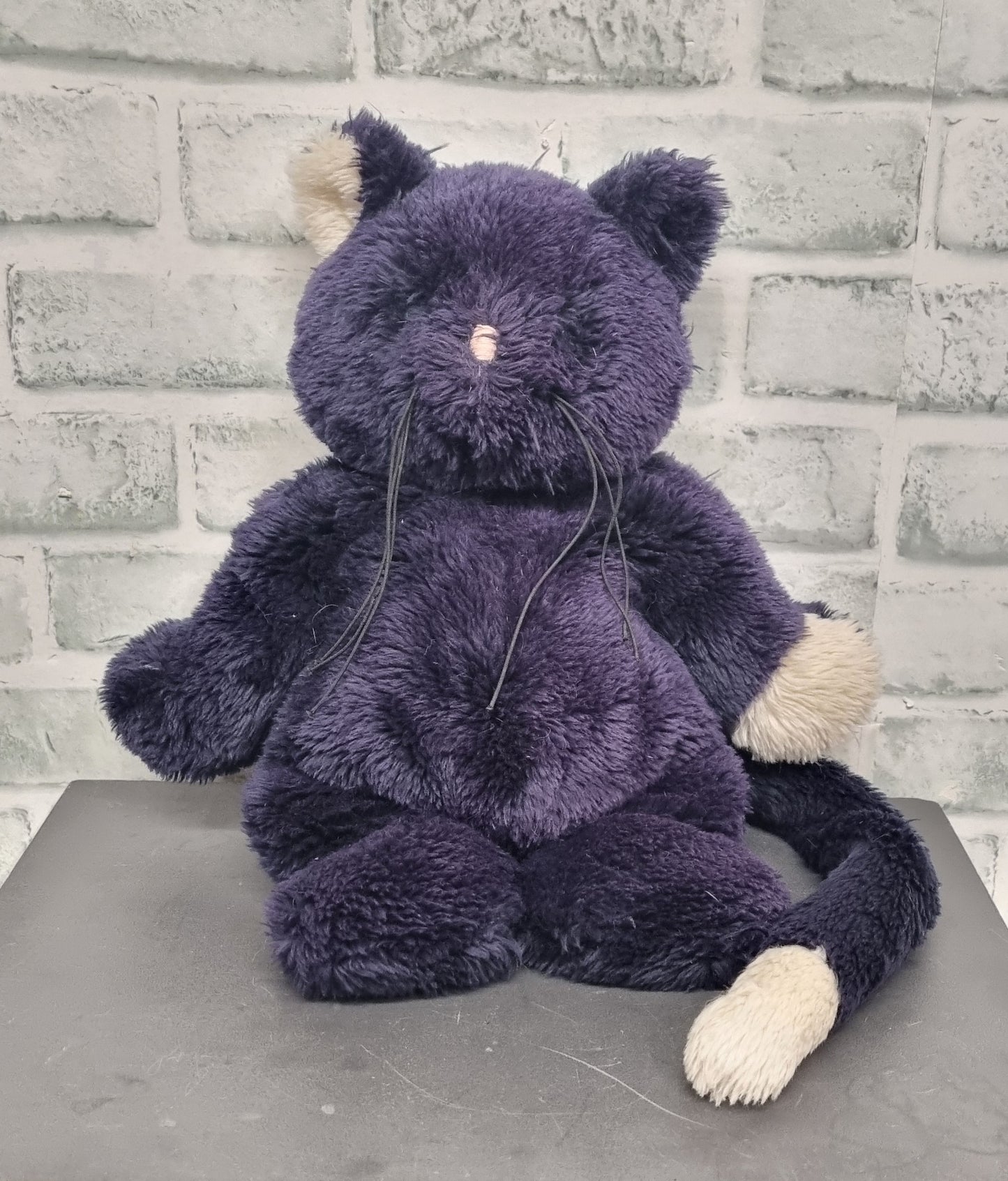 Jellycat Squidgy Black Purple Cat Retired - 1991