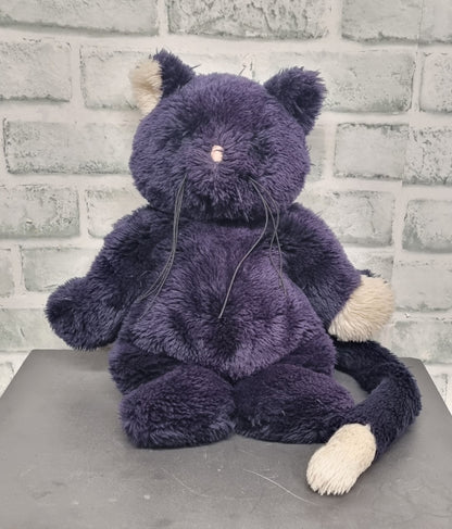 Jellycat Squidgy Black Purple Cat Retired - 1991