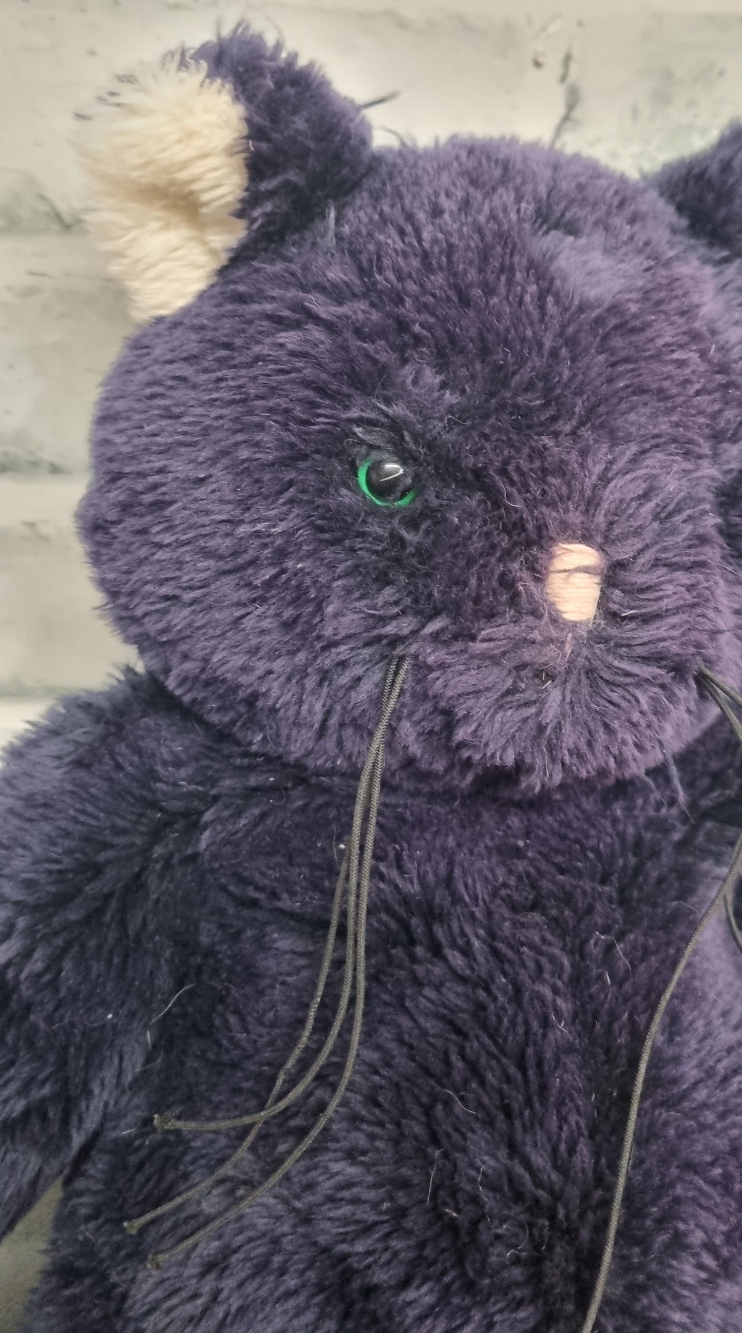 Jellycat Squidgy Black Purple Cat Retired - 1991