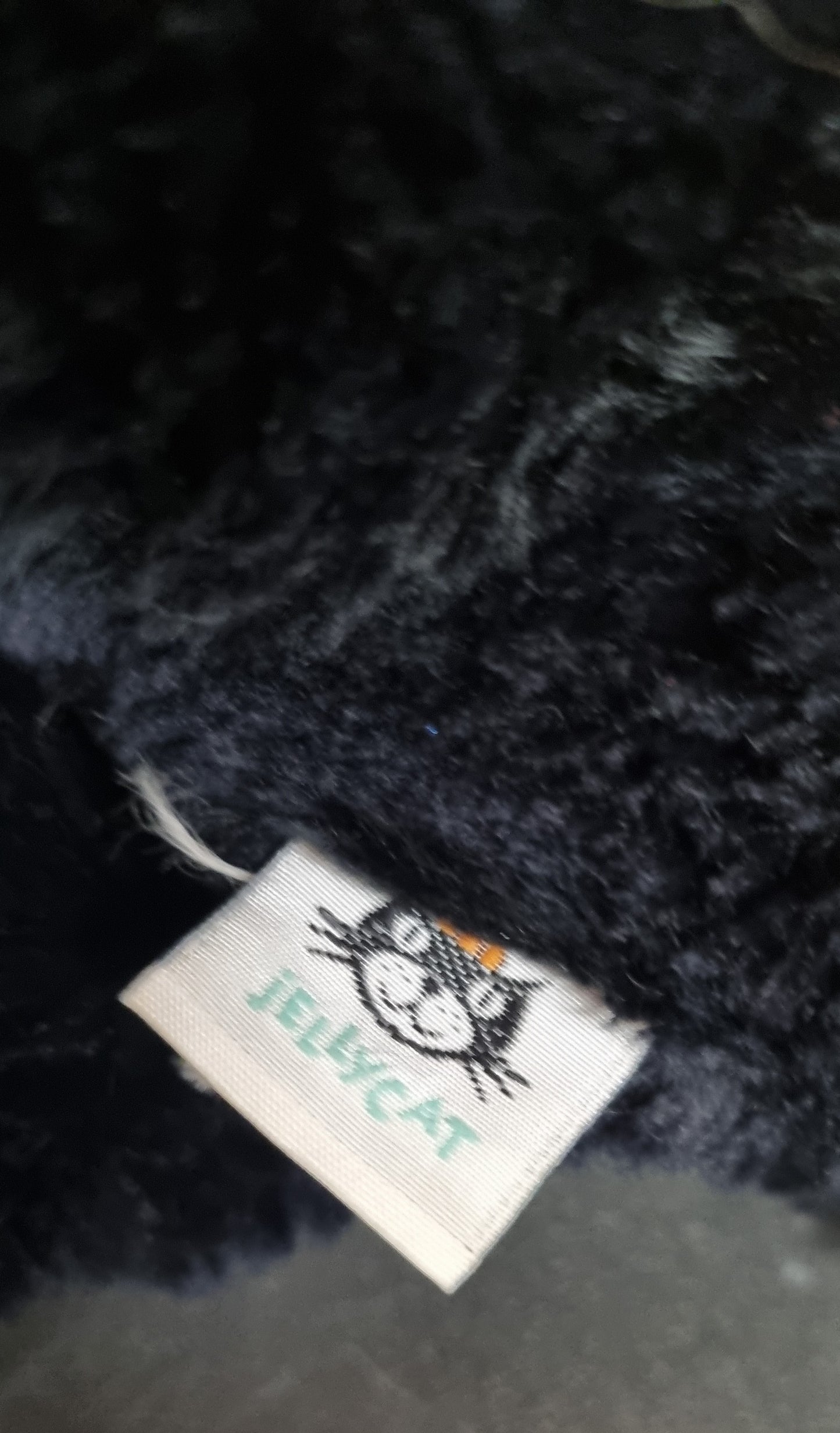 Jellycat Squidgy Black Purple Cat Retired - 1991