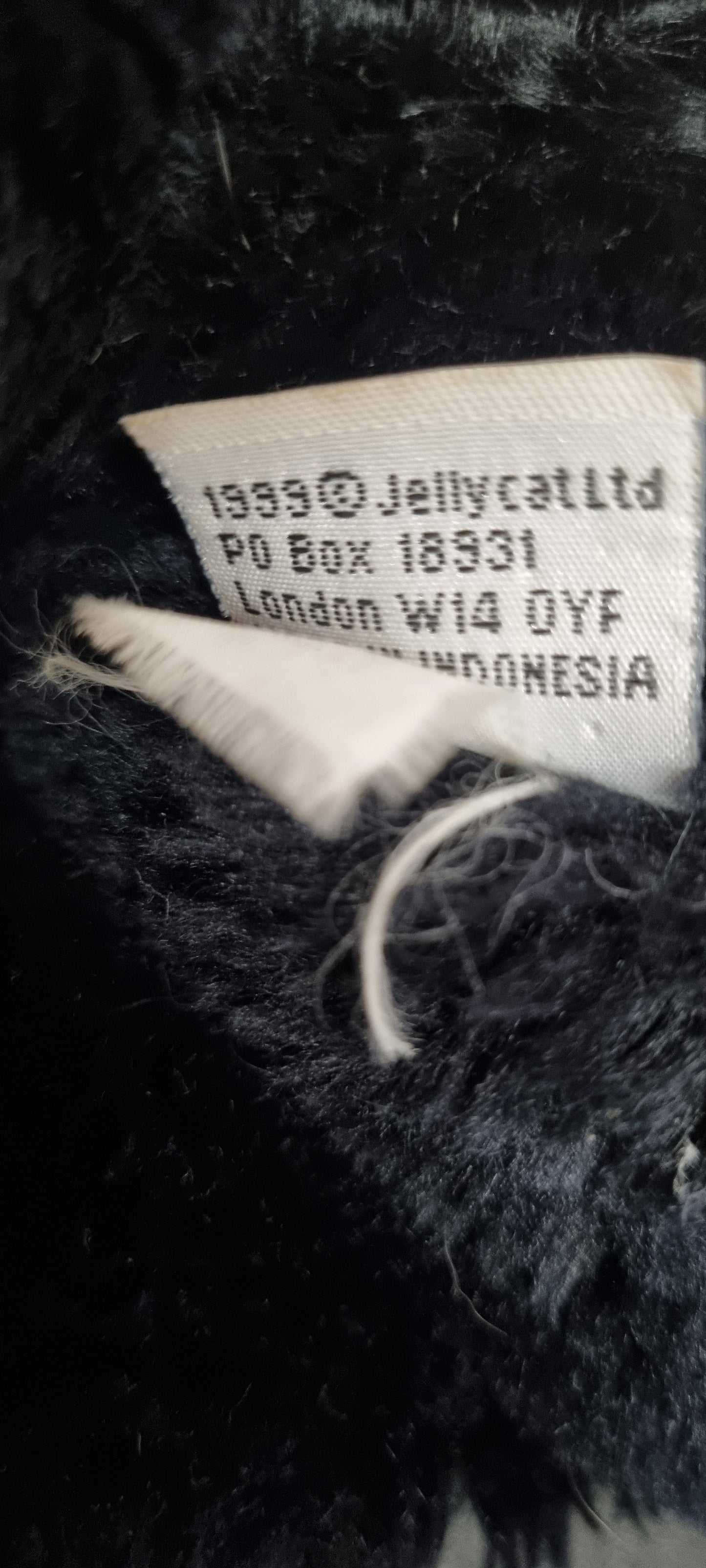 Jellycat Squidgy Black Purple Cat Retired - 1991