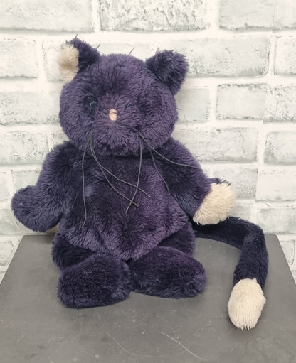 Jellycat Squidgy Black Purple Cat Retired - 1991