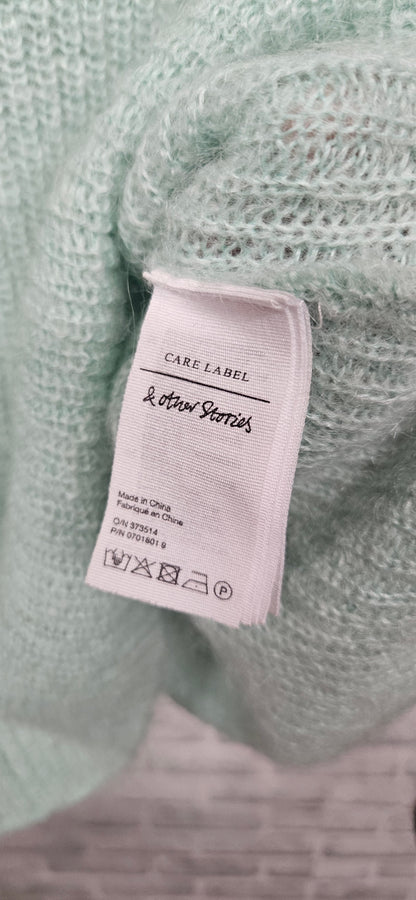& Other Stories Mint Green Black Mohair Wool Mix Jumper Size Small