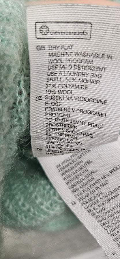 & Other Stories Mint Green Black Mohair Wool Mix Jumper Size Small