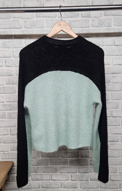 & Other Stories Mint Green Black Mohair Wool Mix Jumper Size Small