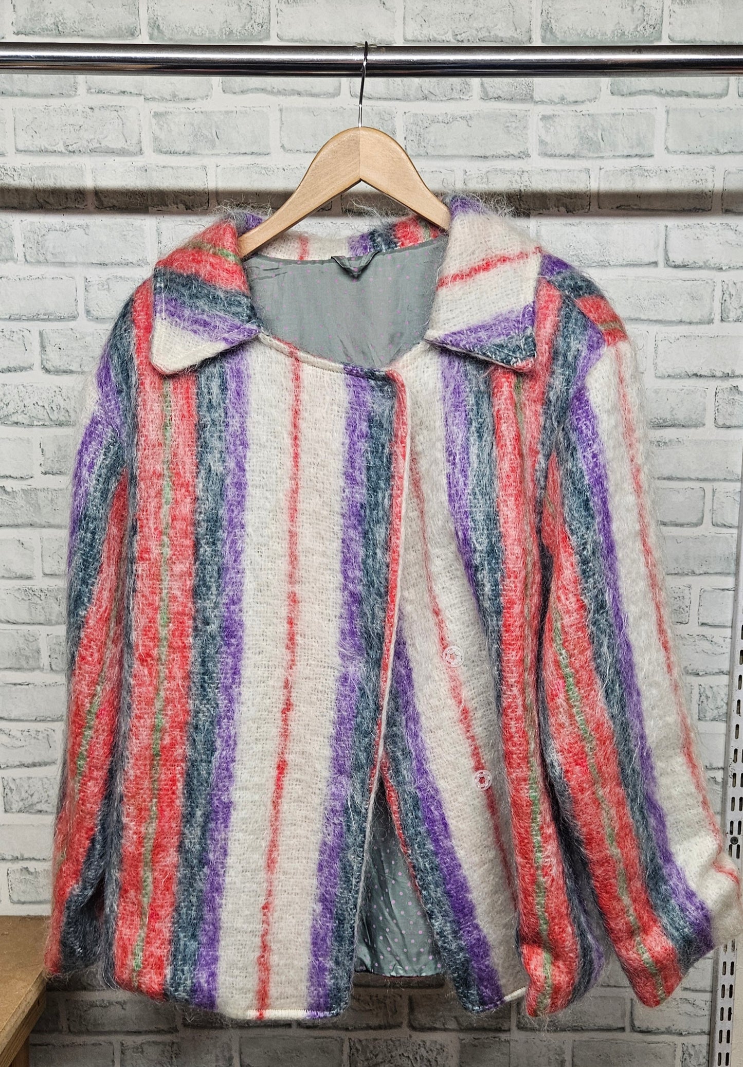 Croc & Maraboo Multi Colored Stripe Mohair Jacket Blazer
