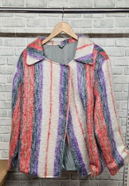 Croc & Maraboo Multi Colored Stripe Mohair Jacket Blazer