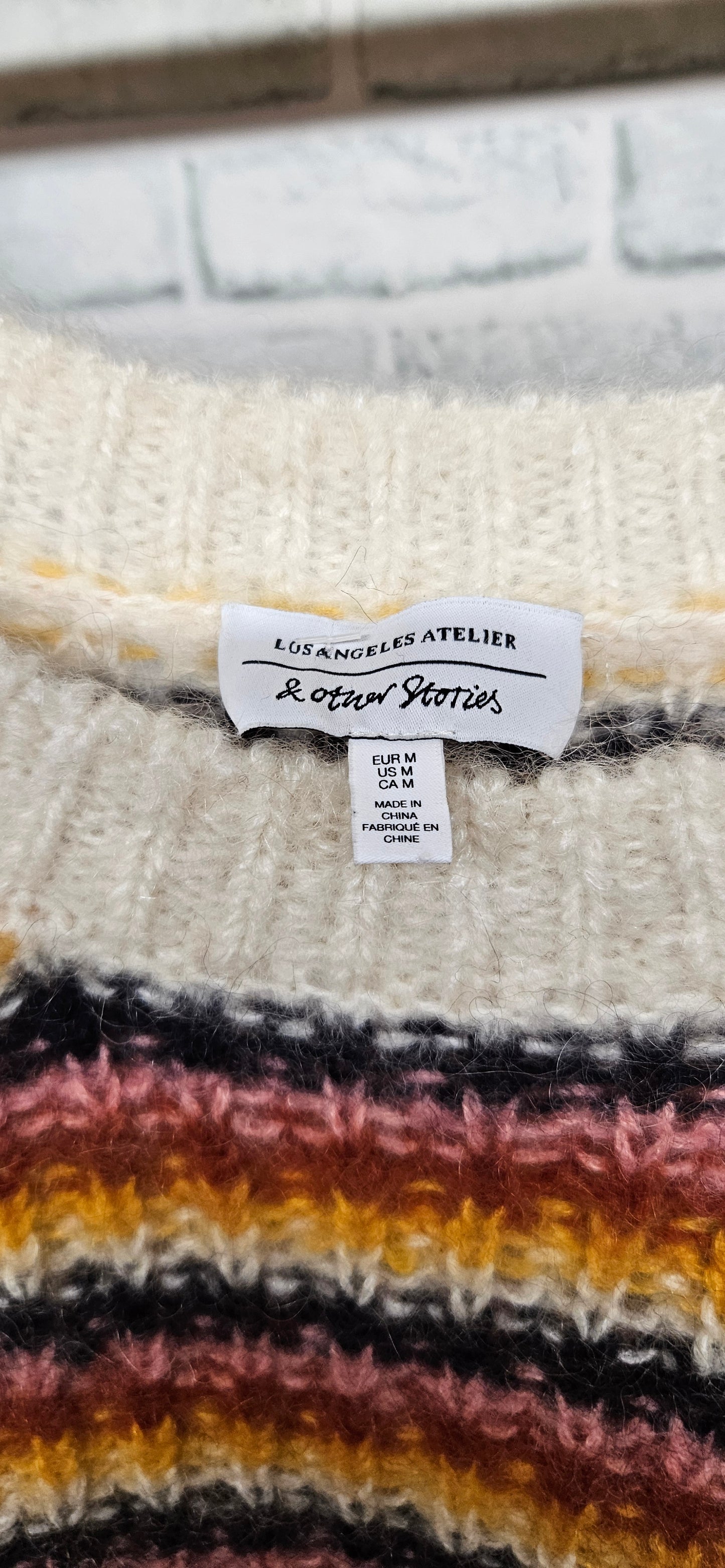 & Other Stories Wool Mohair Blend Stripe Jumper Size Medium