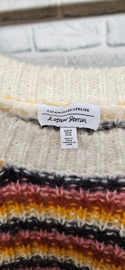 & Other Stories Wool Mohair Blend Stripe Jumper Size Medium