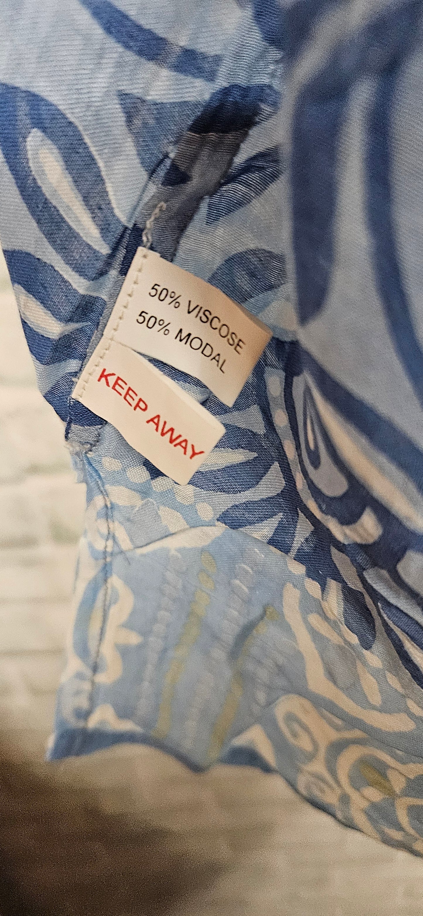 One Hundred Stars Blue Floral Print Kimono Style Jacket