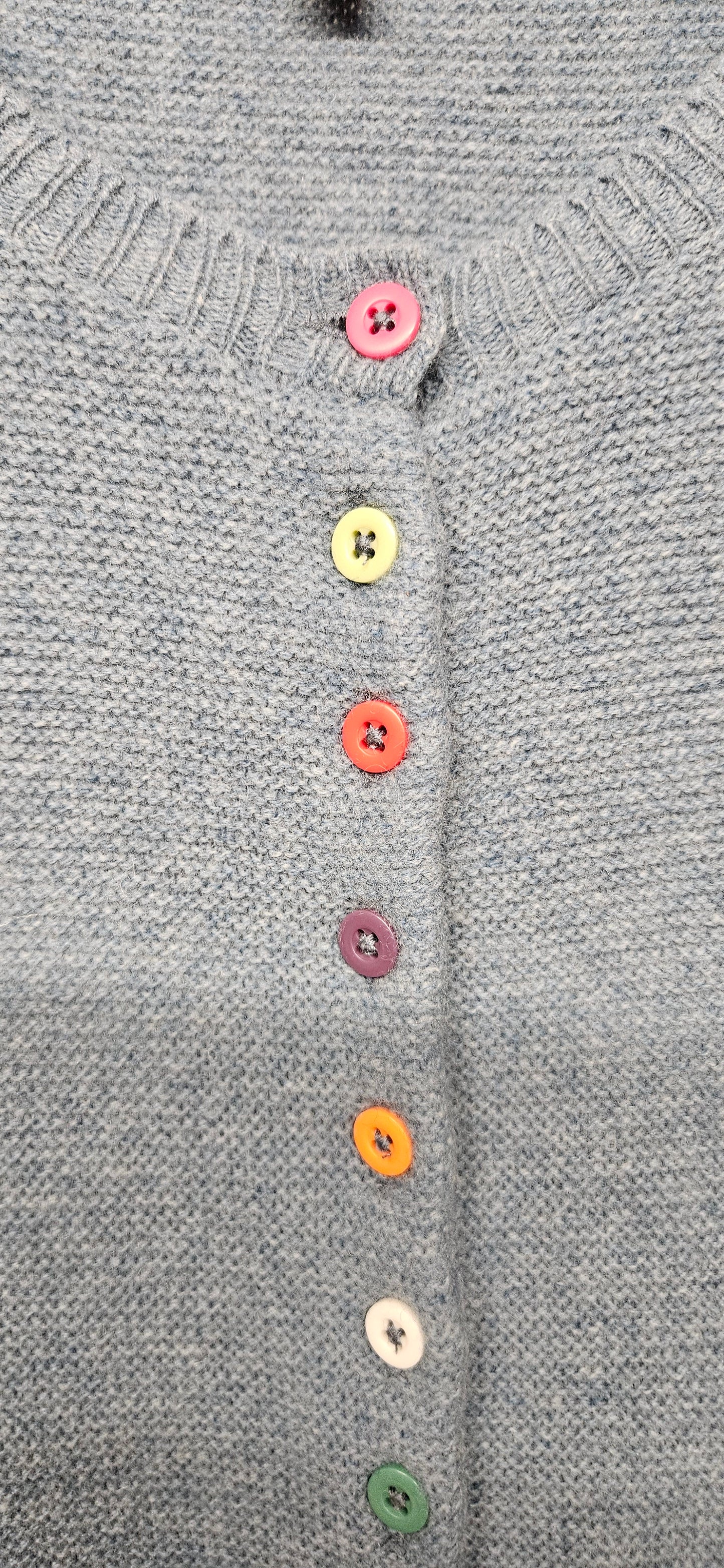 Kew Pure Merino Wool Blue Grey Cardigan Size M/12/38