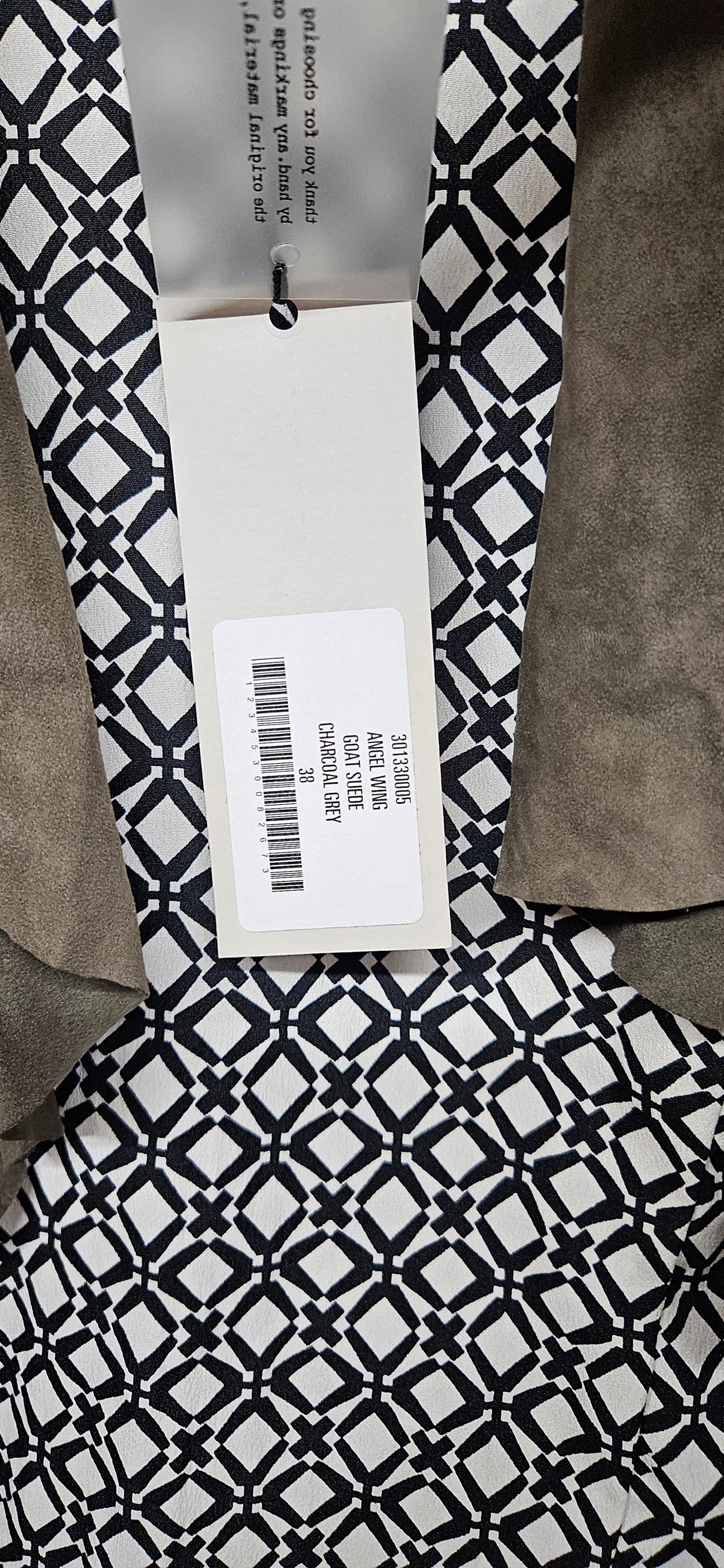 Ibana Angel Wing Goat Suede Charcoal Grey Jacket Top Size 38 BNWT