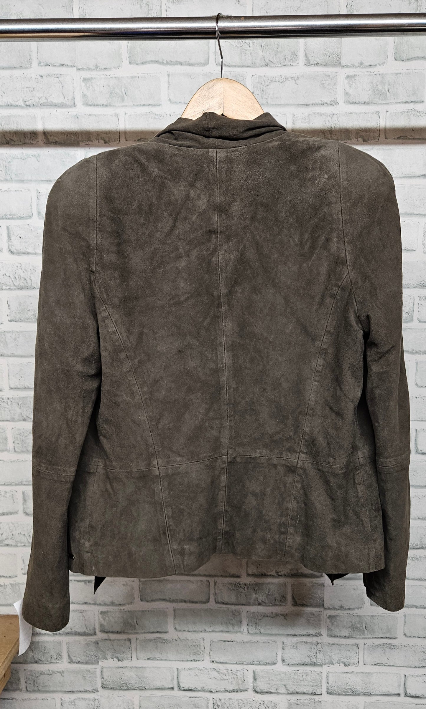 Ibana Angel Wing Goat Suede Charcoal Grey Jacket Top Size 38 BNWT