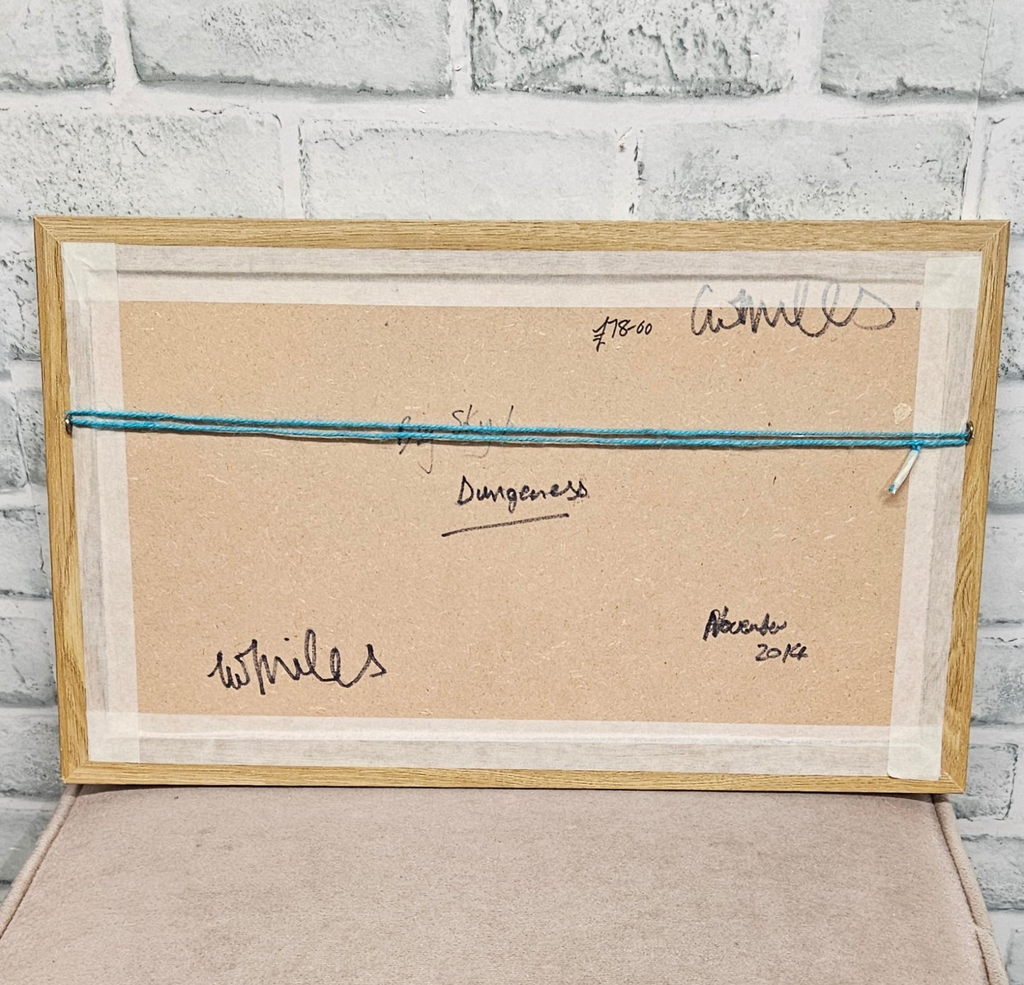 Marquetry Framed Art Blue Sky Dungeness 42.5x25.5cm