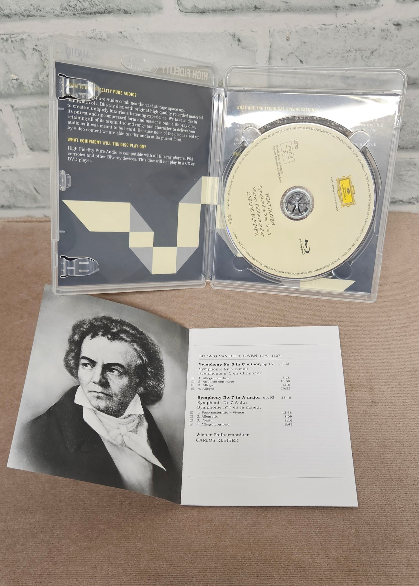 Beethoven Symphonies NOs. 5&7 Wiener Philharmoniker Carlos Kleiber Blu-ray Disc