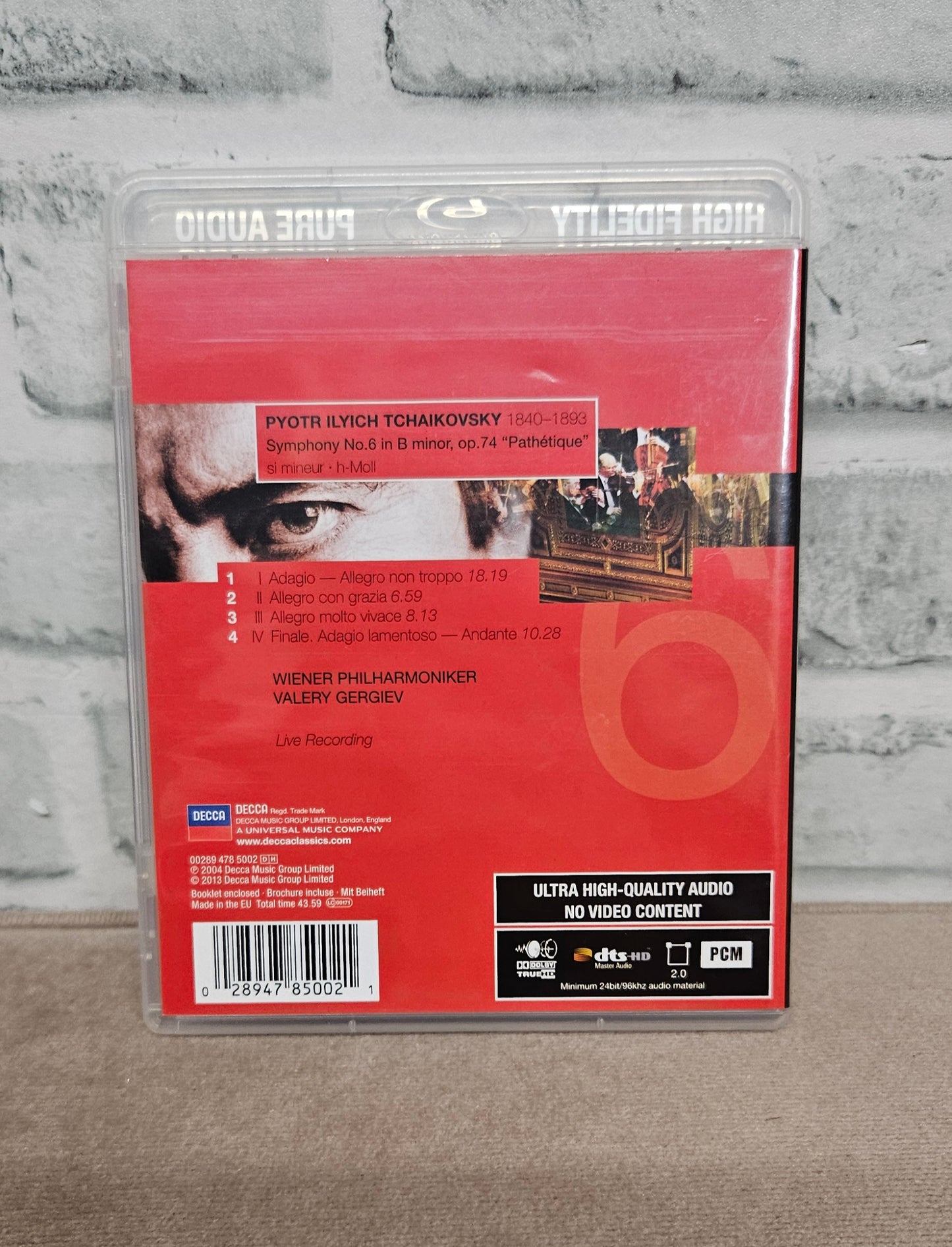 Tchaikovsky Symphony No.6 Gergiev Wiener Philharmoniker Blu-ray Disc