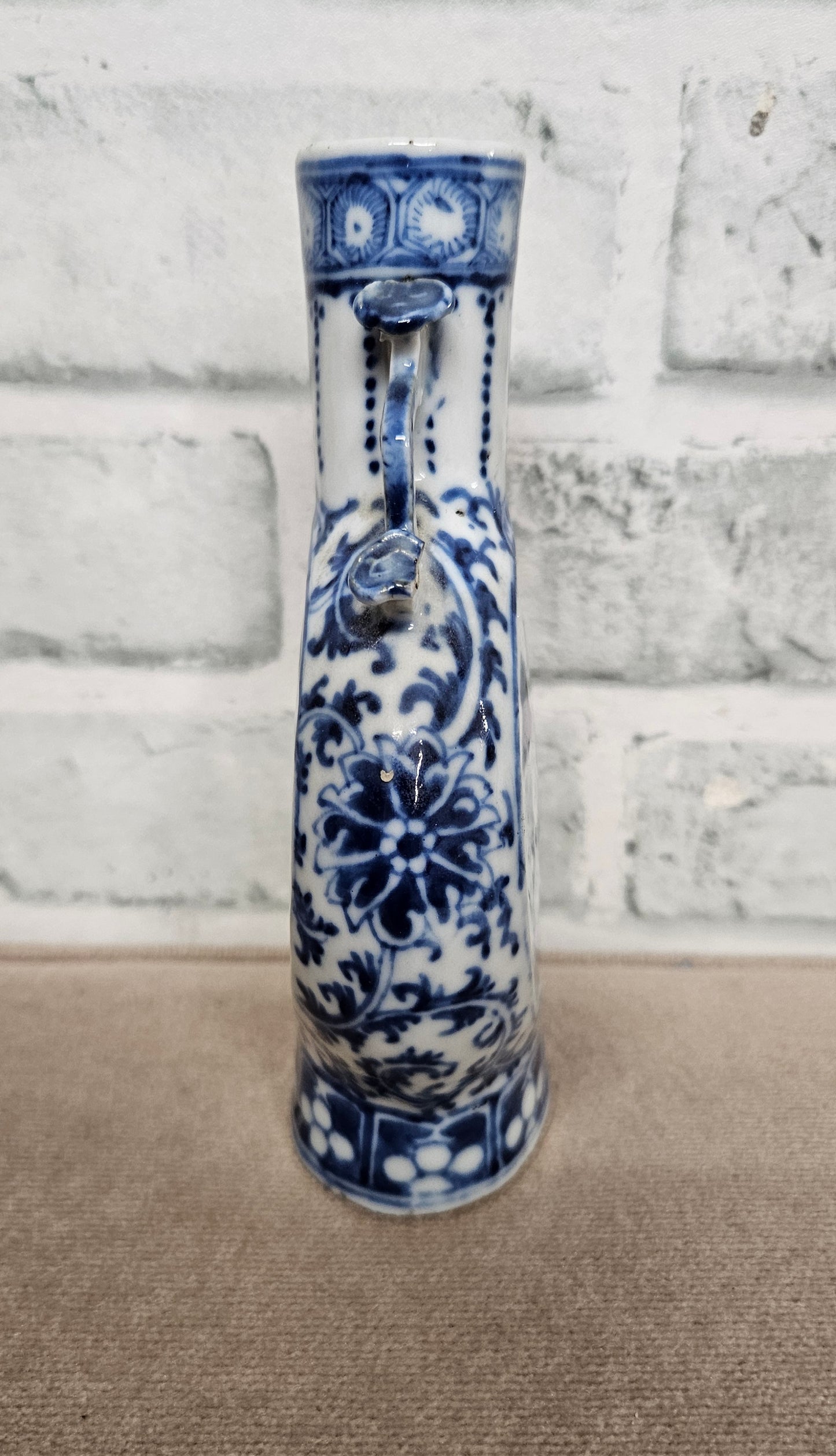 Chinese Moon Vase Blue and White Pattern