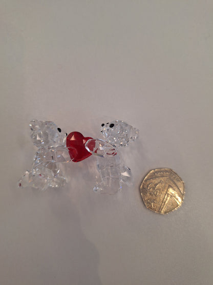 Swarovski The Lovlots Crystal Bears Love Heart Ornament