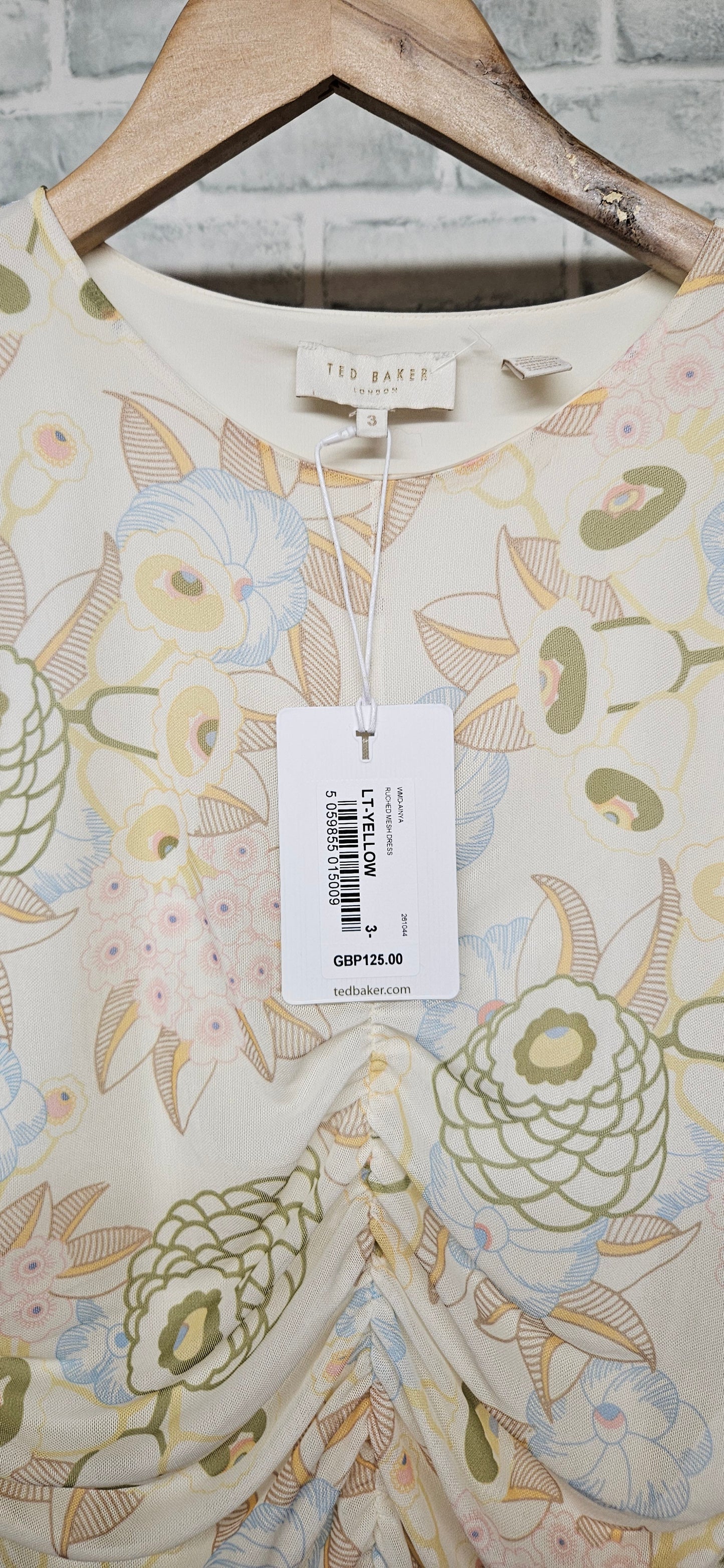 Ted Baker Ainya Ruched Mesh Dress  Dress Size 3 BNWT