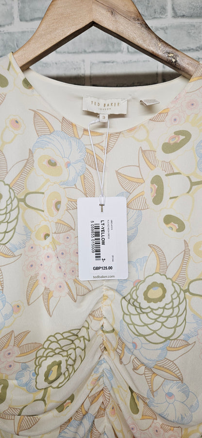 Ted Baker Ainya Ruched Mesh Dress  Dress Size 3 BNWT