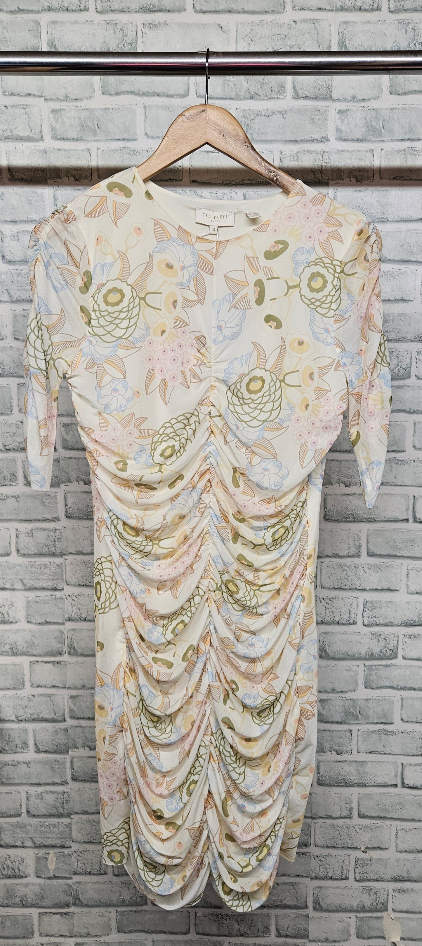 Ted Baker Ainya Ruched Mesh Dress  Dress Size 3 BNWT