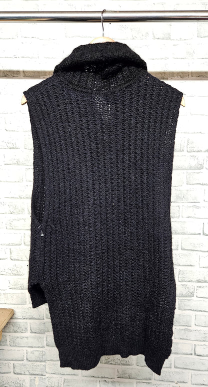 3.1 Phillip Lim Black Sleeveless Roll Neck Vest Top Size Medium