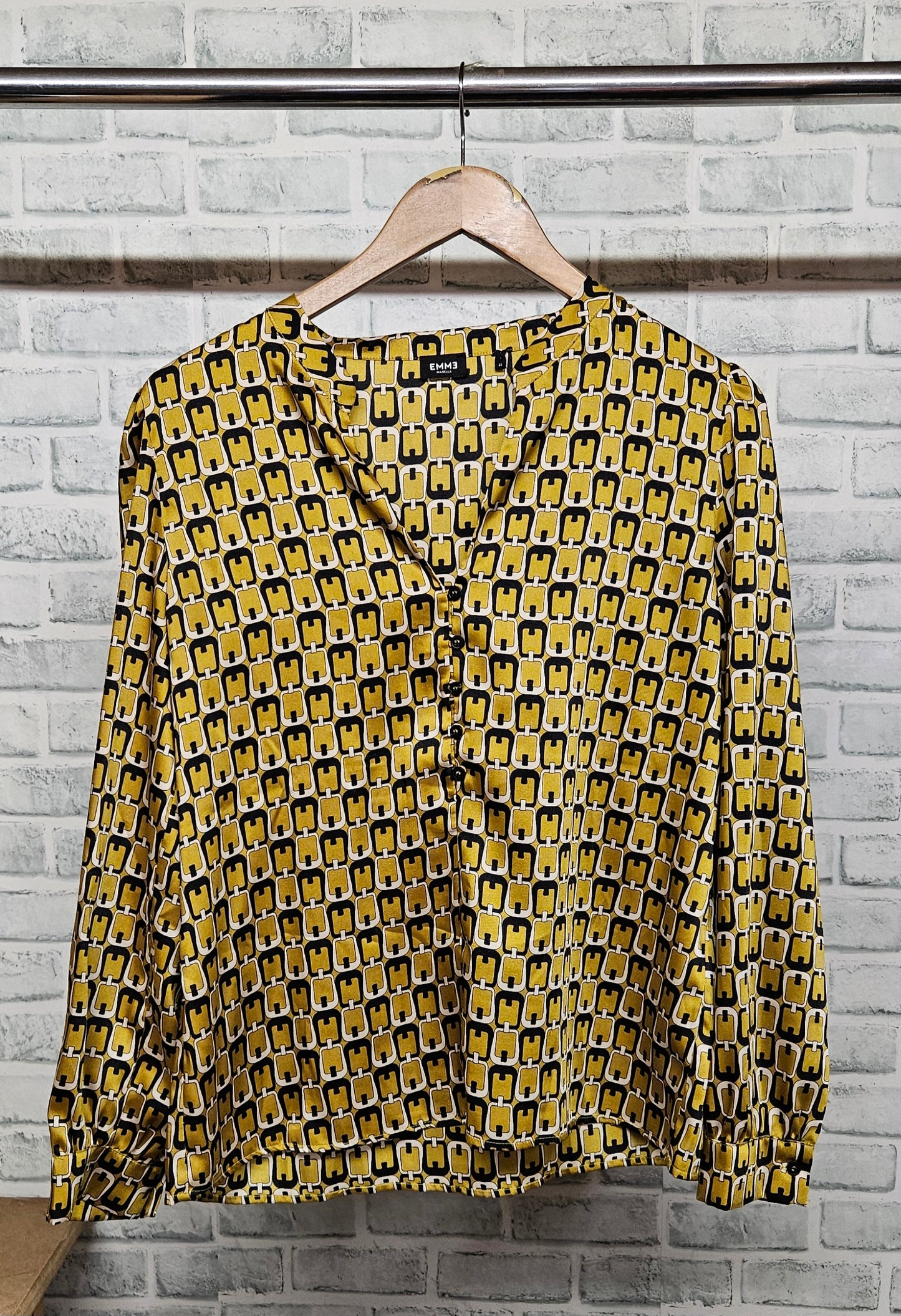 Emme Marella 70's Style Print Blouse Size 44