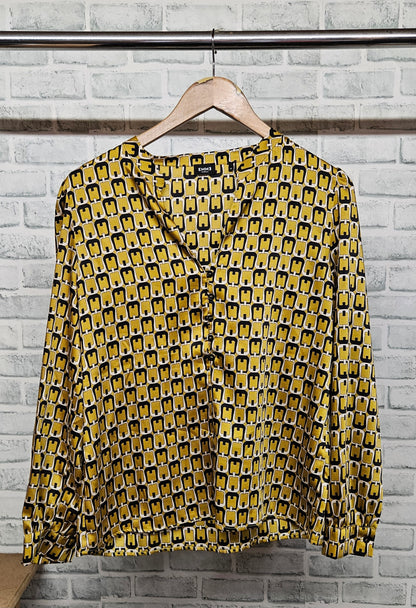 Emme Marella 70's Style Print Blouse Size 44