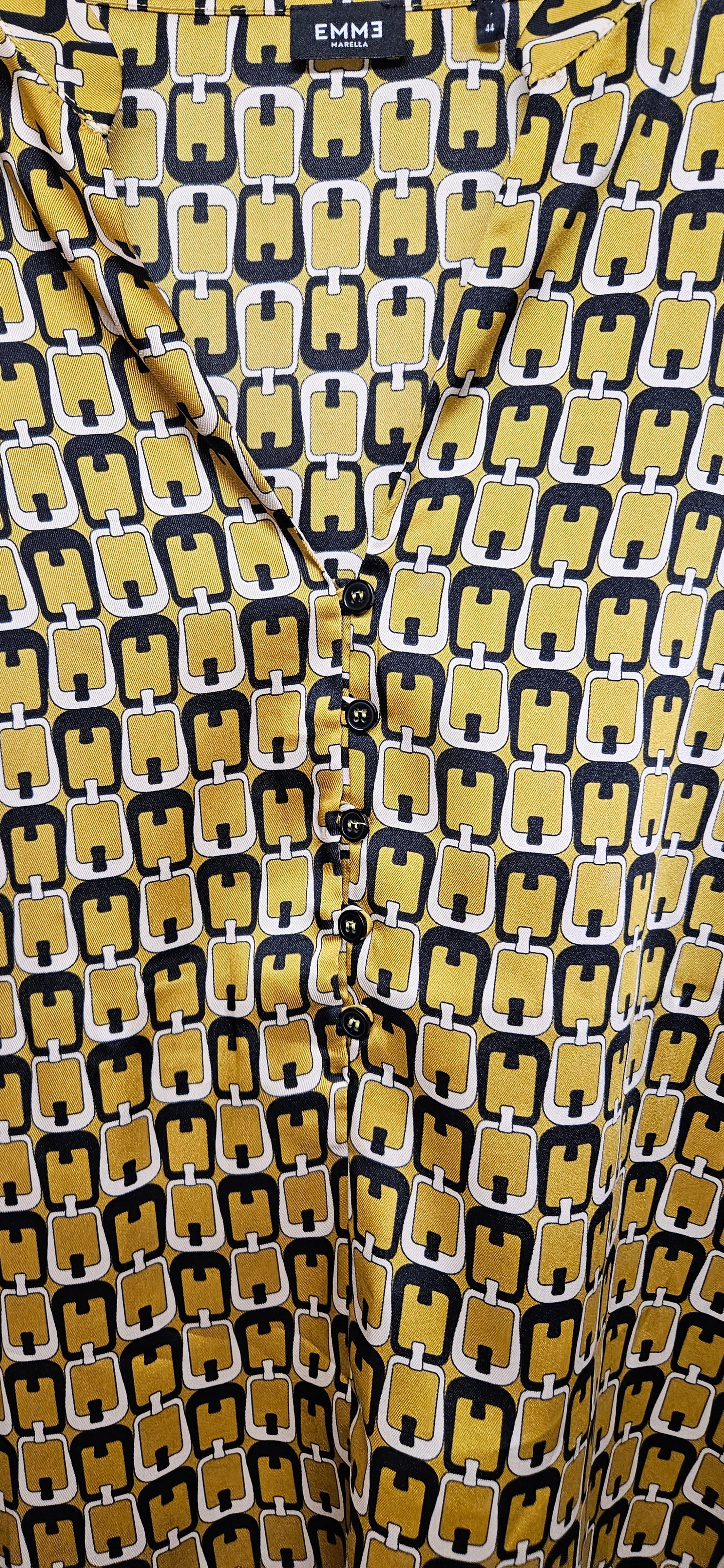 Emme Marella 70's Style Print Blouse Size 44