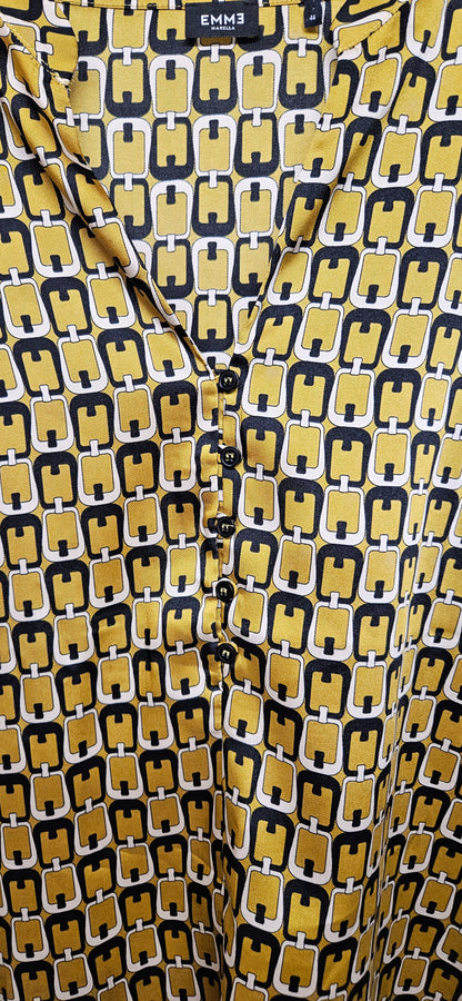 Emme Marella 70's Style Print Blouse Size 44