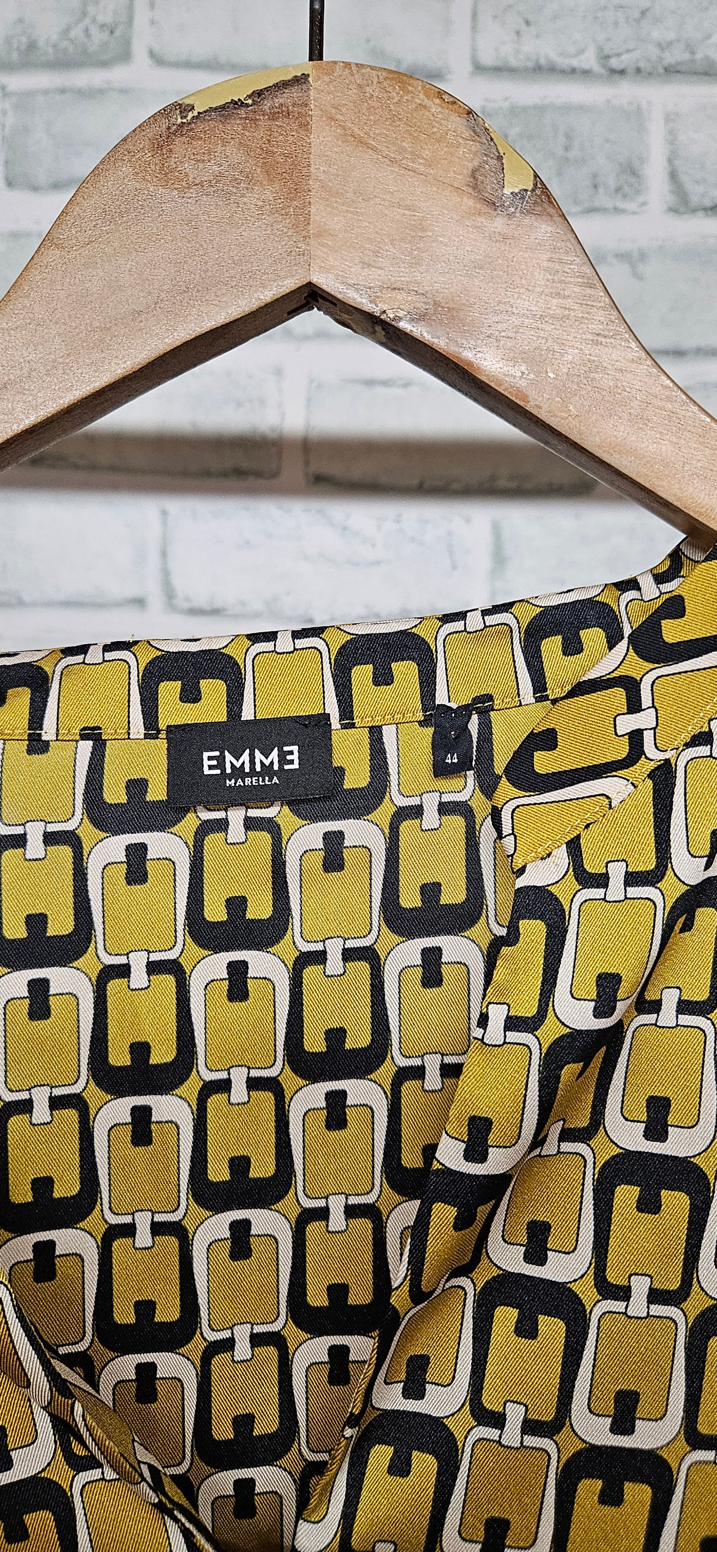 Emme Marella 70's Style Print Blouse Size 44