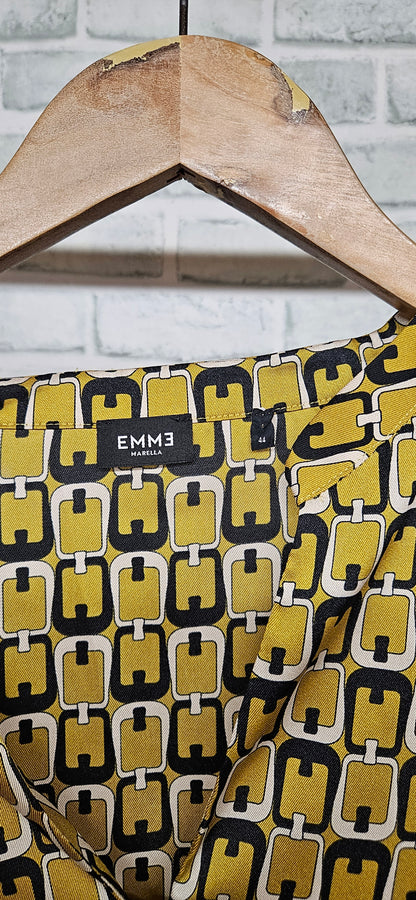 Emme Marella 70's Style Print Blouse Size 44