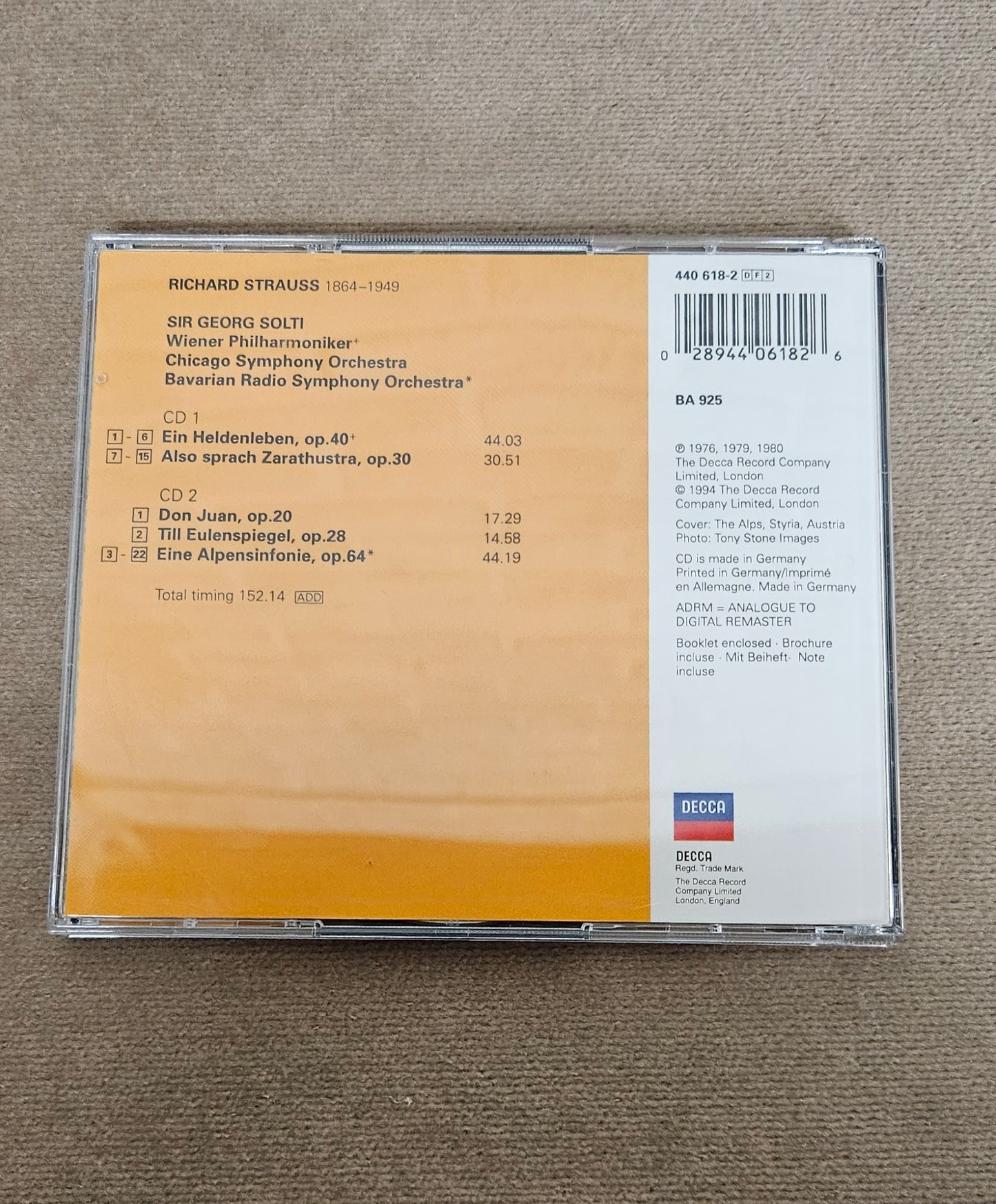 Richard Strauss 1864-1949 Sir Georg Solti CD